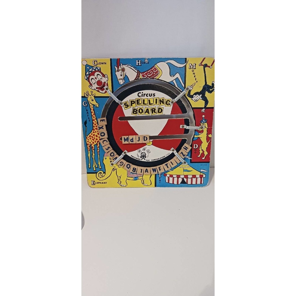 PRESSMAN TOY‎ CIRCUS SPELLING AND COUNTING BOARD Vintage Toy